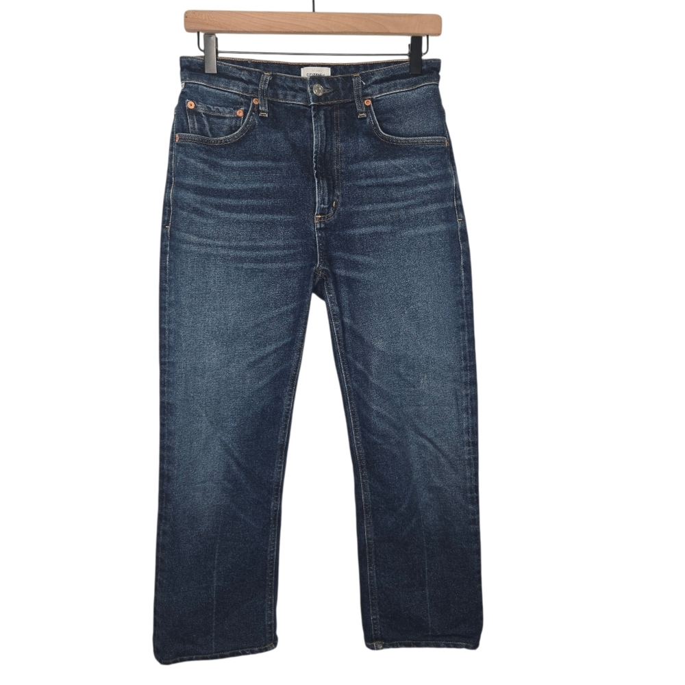 Citizens Of Humanity Womens Dark Wash Zurie Straight Cropped Denim Jeans 26